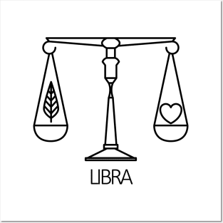 Libra Zodiac Sign - Black Posters and Art
